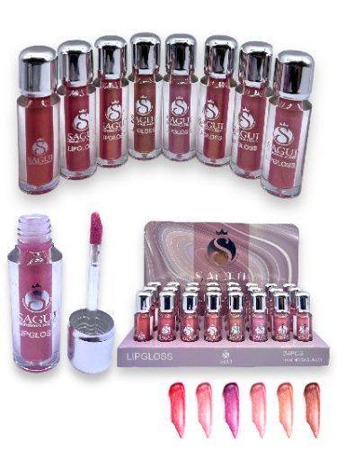 LIPGLOSS CON DESTELLOS DELUXE SAGUI TONOS SURTIDOS REF SAGUI-278